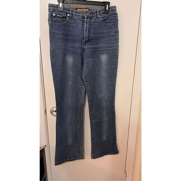 Prince Bright Jeans Womens Bootcut Stretch Flared Denim Blue Medium Wash Size 32 - Picture 2 of 10